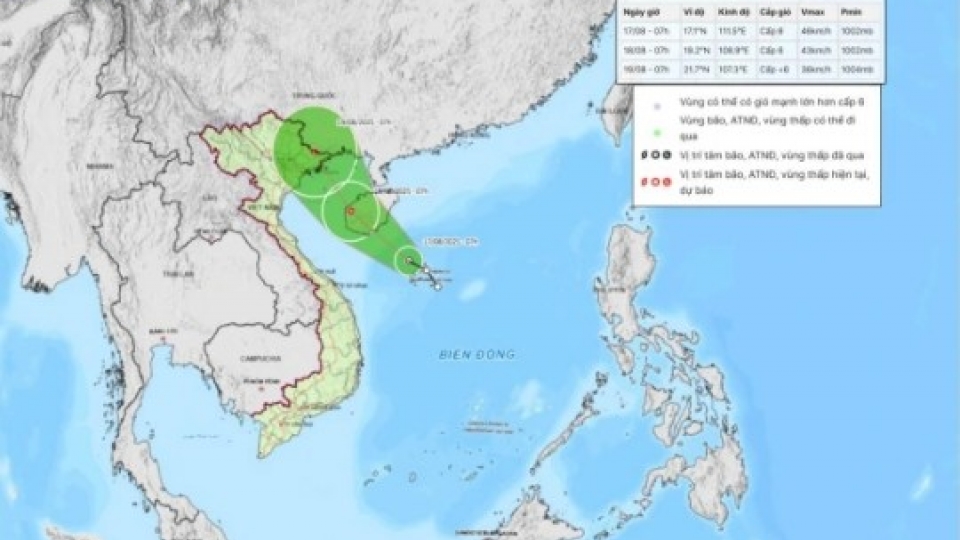 Tropical depression hits northwest waters of Hoang Sa special zone